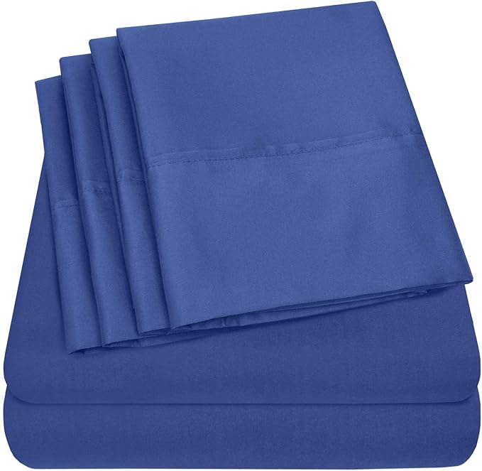 Twin XL Size Bed Sheets - 4 Piece 1500 Supreme Collection Fine Brushed Microfiber Deep Pocket Twin X-Large Sheet Set Bedding - 1 EXTRA PILLOW CASES, GREAT VALUE, Twin XL, Royal Blue