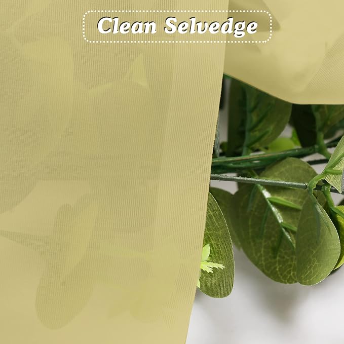 Mustard Yellow Sheer Curtains, 36 inch 2 Panels Set, Light Filtering Short - Image 3