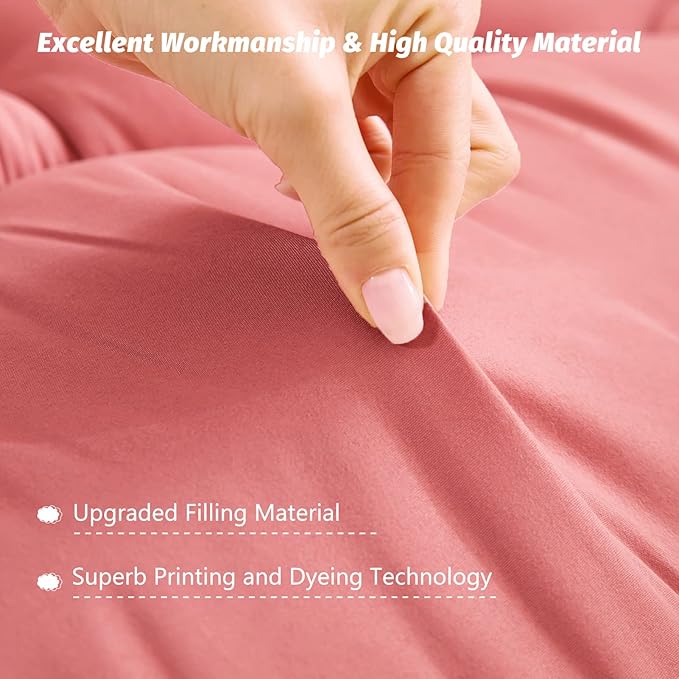MAXYOYO Japanese Floor Mattress Futon Mattress, Thicken Sleeping Pad Foldable Roll Up Floor Futon for Adults Tatami Mat Dormitory Bed Lounger, Pink, Queen Size