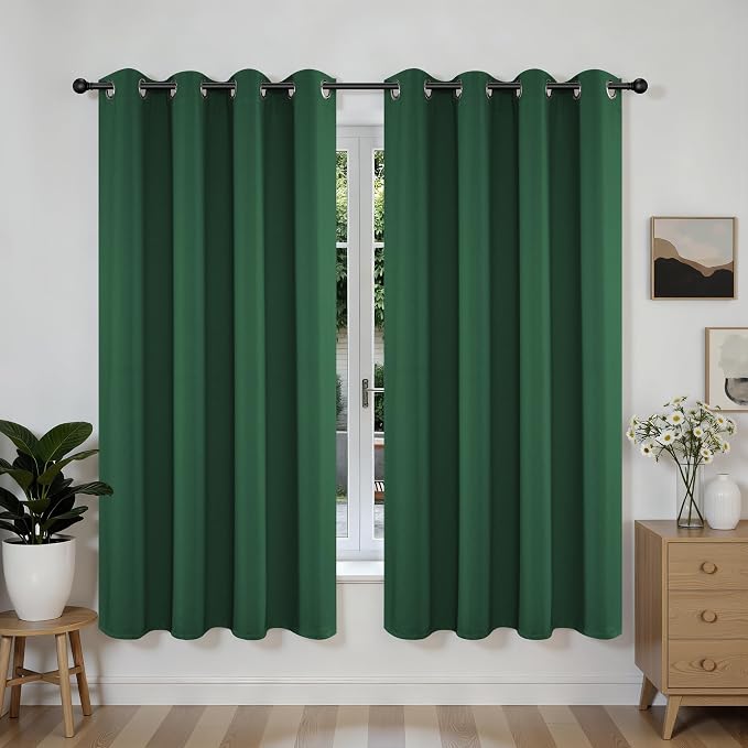 Joydeco Blackout Curtains 63 Inchs Long 52 Wide Black Out Curtains 2 Panels by JOYDECO