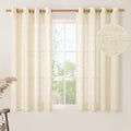 Beige Linen Curtains 54 Inches Long by LAMIT