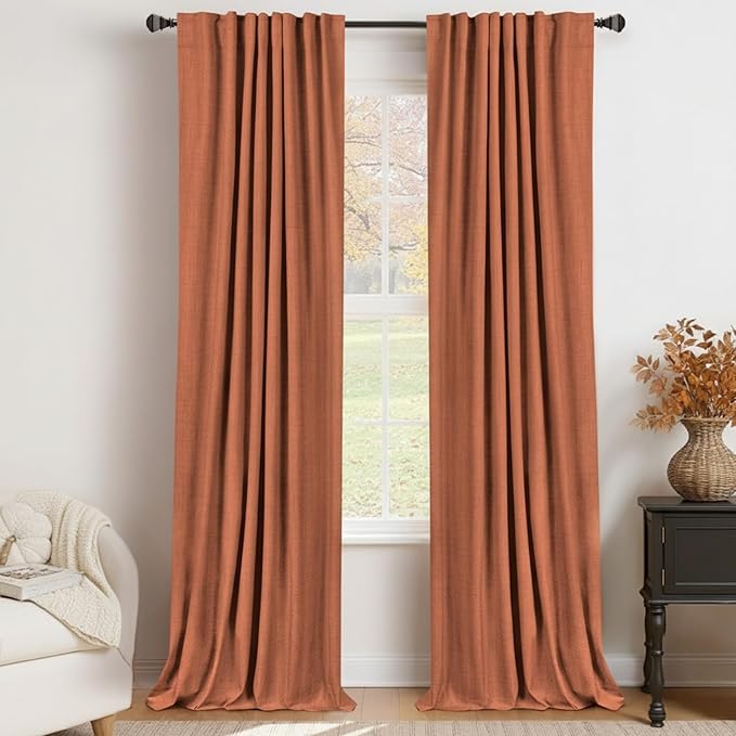 Faux Linen Total Blackout Curtains by 100BlackoutShield