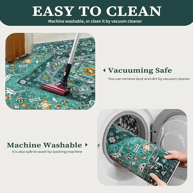 SERISSA 3x5 Washable Non Slip Boho Area Rug - Image 2