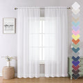 White Sheer Curtains 84 Inches Long 2 Panels, Airy Solid Voile Window Curtain by Lecloud