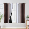 Brown and Greyish White Blackout Curtains 42Wx54L 2 Panels | Ombre Curtains by ESTELARTEXTILER