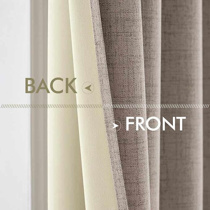 MIULEE 100% Blackout Linen Curtains - Image 6