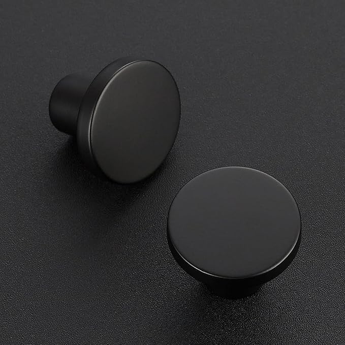 Ravinte 40 Pack Cabinet Knobs Black Kitchen Cabinet Knobs Round Dresser Drawer Pulls Closet Door Pulls 1-1/5 Inch