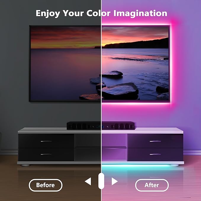 Led Lights for Bedroom 200FT (2 Rolls of 100ft), Color Changing RGB Led Strip Lights with 60 Keys Remote and App Control, Music Sync Led Lights for Room Kitchen Party Home Decor
