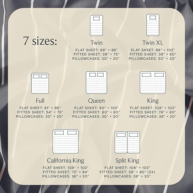 LuxClub 4 PC Cal King Size Sheet Set Bed Sheets, Breathable Luxury Deep Pockets Wrinkle Free Cooling Sheets Machine Washable Hotel Bedding (Cal King, Striped Light Grey)