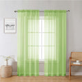 Lime Sheer Curtains 78 Inches Long 2 Panels, Rod Pockets Light Filtering Living by Lecloud