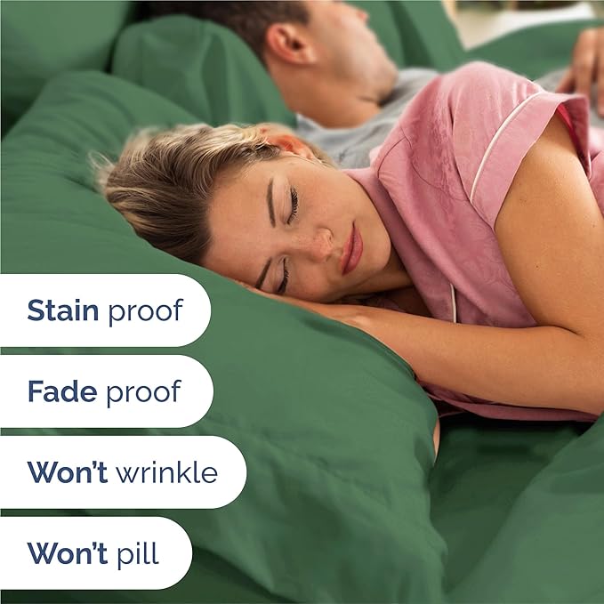 Split King 7 Piece Sheet Set - Comfy Breathable & Cooling - Ultra Soft Hotel Luxury Bedding Set w/ 8-16 Inch Deep Pockets - 1 Flat & 2 Fitted Sheet & 4 Pillowcases - Wrinkle Free & Easy Care - Emerald