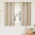 Short Linen Curtains 45 Inch Long 2 Panels by LAMIT