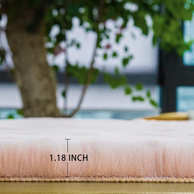 ORINOVA Pink Washable Fluffy Rugs - Image 8