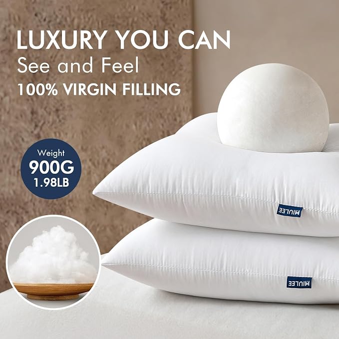 MIULEE 26x26 Euro Pillow Inserts 2 Pack, Throw Pillows - Image 4