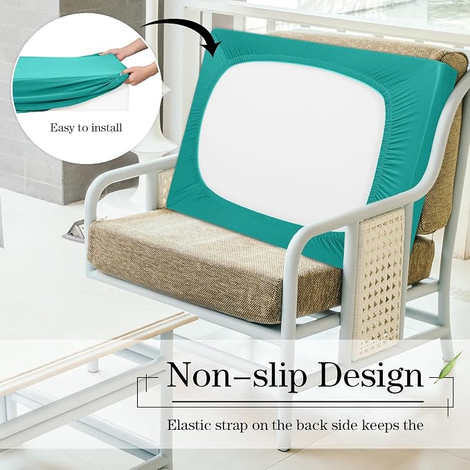Newwiee 8 Pcs Stretch Patio Outdoor Cushion Covers Replacement, Fruit Green | 4 - Image 7
