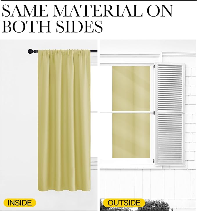 NICETOWN RV Blackout Curtains for Camper Windows, Paler Yellow, Short Blackout - Image 5