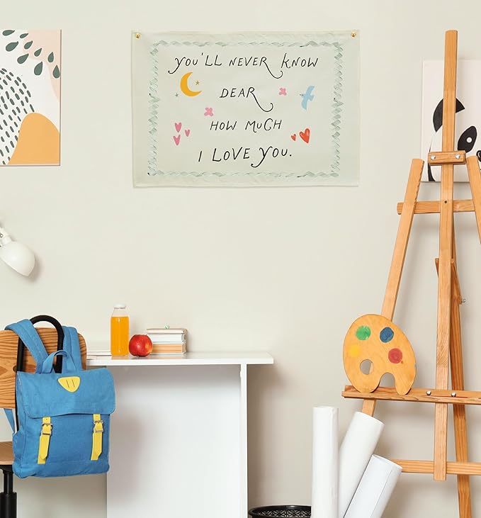 Nursery Rectangular Canvas Banner-Boho Flag Wall Decor for Toddler Boy Girl Kids,Baby Room Above Crib Bedroom Playroom Reading Room Decor-Baby Shower Birthday Christmas Gift-You'll Never Know Dear