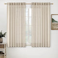MIULEE Beige Linen Curtains 52x54 Inch Length by MIULEE