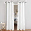 NICETOWN White Linen Doorway Curtains 80 inches Long, Grommet Thick Linen Weave by NICETOWN