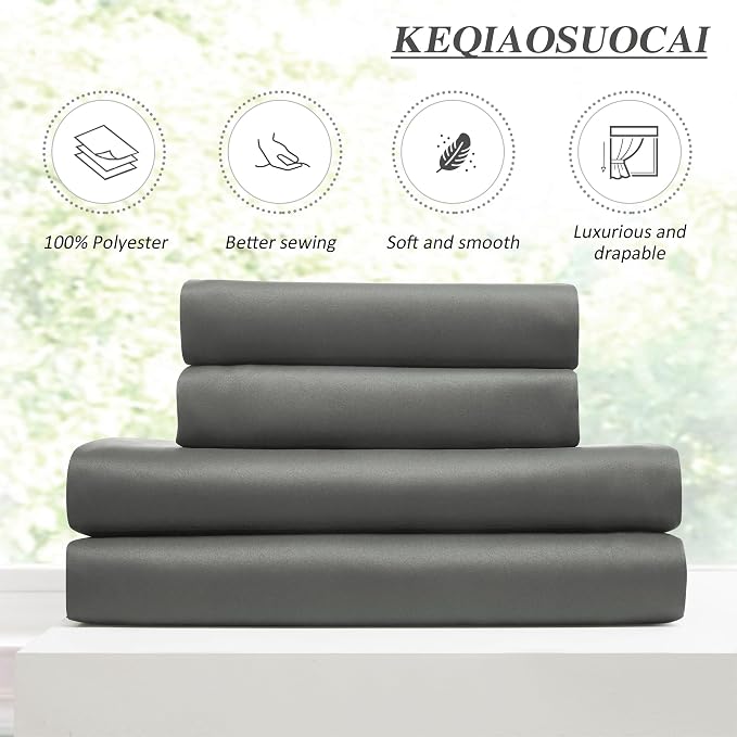 Grey Pinch Pleat Curtains & Drapes 63 Inches Long 2 Panels Set, Privacy - Image 5