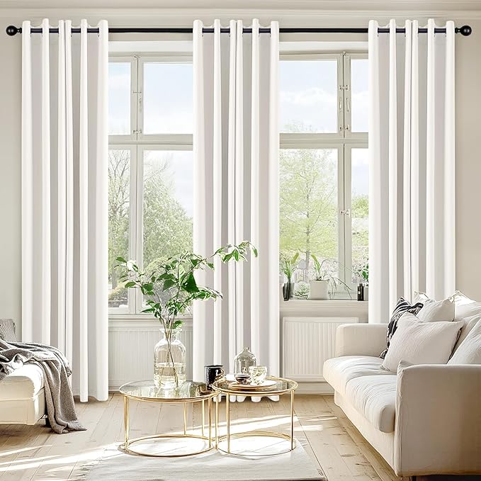 MIULEE Blackout Curtains for Bedroom 2 Panels 34 x 72 Inch Long Ivory | Thermal - Image 6
