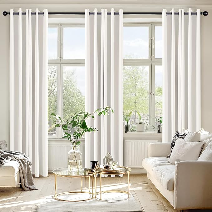 MIULEE Blackout Curtains for Bedroom 2 Panels 40 x 84 Inch Long Ivory | Thermal - Image 6