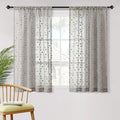 MYSKY HOME Pom Pom Grey Sheer Curtains for Bedroom Girls Room Curtains 63 inch Length for Nursery Kids Light Filtering Boho Window Drapes, Rod Pocket, 38" Wide, 2 Panels