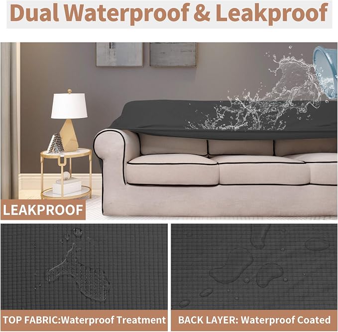 Easy-Going 100% Waterproof Oversized Chair Couch Cover, Stretch Sofa Cover | - Image 3
