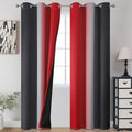 Red and Black Ombre Blackout Bedroom Curtains 84 Inch Long | Room Darkening by ESTELARTEXTILER