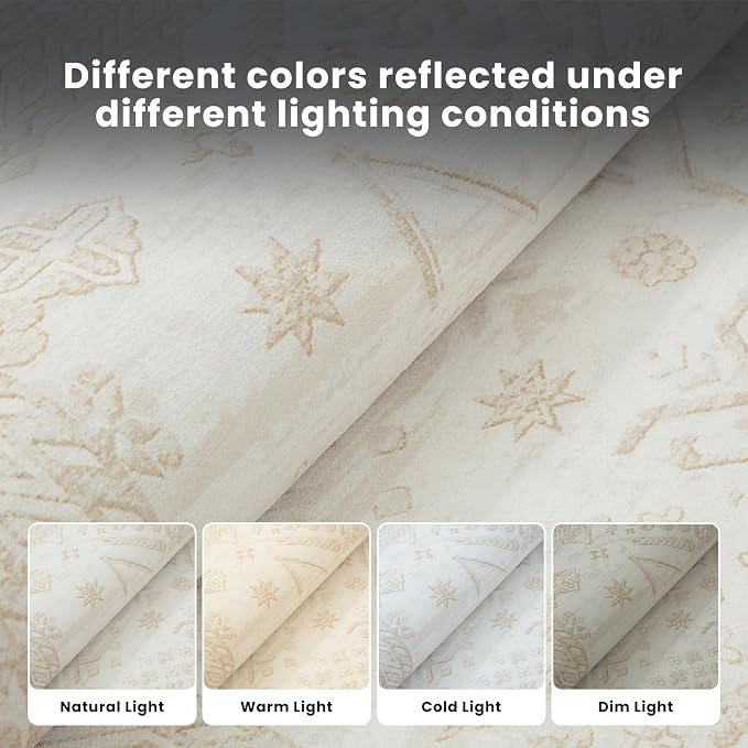 8x10 Retro Washable Area Rugs for Living Room, Dining Room- Brown | Ultra Soft - Image 6