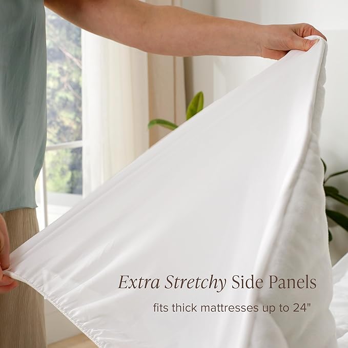 Bare Home Full XL Microplush Mattress Topper - Pillow Top Reversible - Soft Mattress Cover - Dual Sided All-Season - 8" to 24" Deep Pocket - Fitted Cover - Plush Mattress Pad (Full XL)