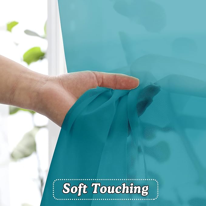 2 Panels Sheer Window Curtain Panels 96" Length - Image 4