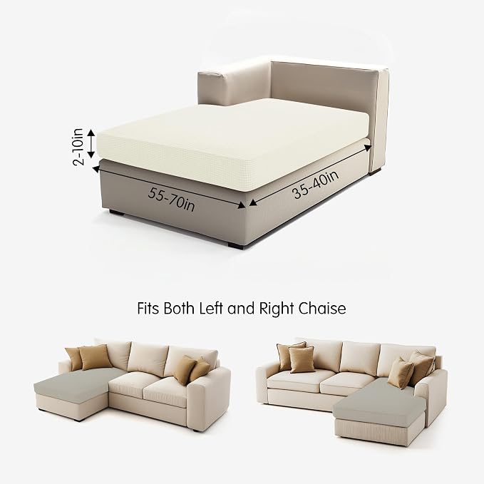 Hokway Stretch Chaise Cover Individual Couch Cushion Slipcovers Reversible - Image 3