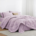 Love's cabin Full Comforter Set Light Purple, 7 Pieces Full Bed in a Bag, All Season Bedding Sets with 1 Comforter, 1 Flat Sheet, 1 Fitted Sheet, 2 Pillowcase and 2 Pillow Sham