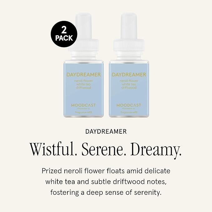 Pura & Moodcast Home Scent Refill - Smart Home Air Diffuser - Up to 120-Hours of Luxury Fragrance per Refill - Home Essential - Clean & Safe Diffuser Fragrance - 2 Pack, Daydreamer