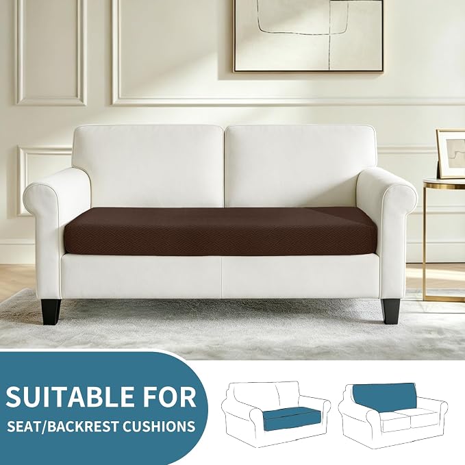 XINEAGE Couch Cushion Covers, Loveseat Seat Slipcovers - Image 2