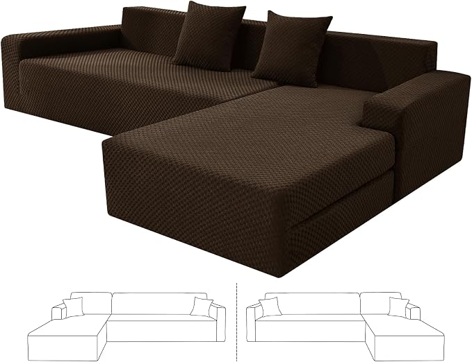ZNSAYOTX Sectional Couch Covers, Stretch Jacquard Slipcovers by ZNSAYOTX