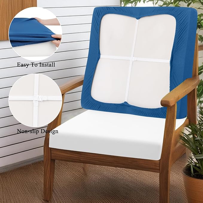 HEBE Outdoor Cushion Covers 12 Pcs, Stretch Patio Sofa Couch Cushion Cover | - Image 4