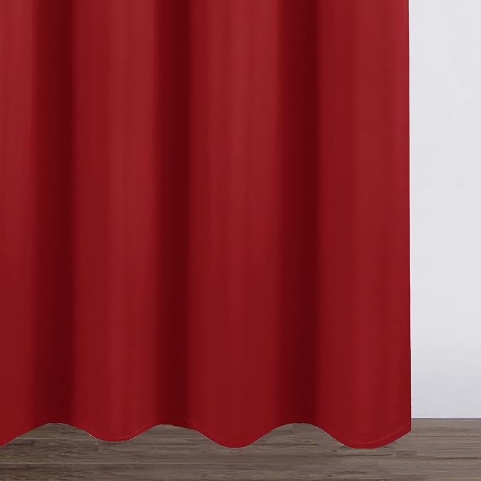 Blackout Curtains 52 x 84 inch/Bright Red Curtains Set of 2 Panels/Thermal - Image 9