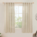 Natural Linen Semi Sheer Curtains 63 Inch by LAMIT
