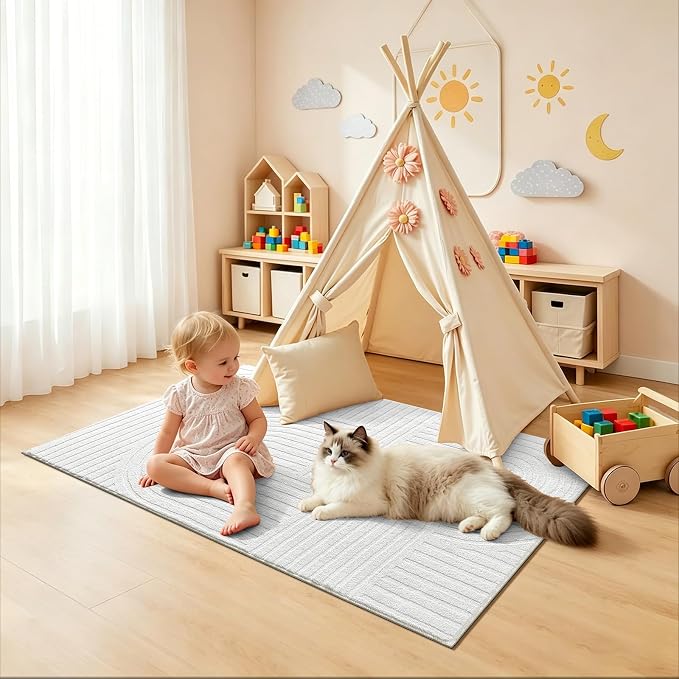 Pauwer 3x5 Area Rugs for Living Room, Modern Non Slip Washable Rug, Soft Fluffy - Image 8