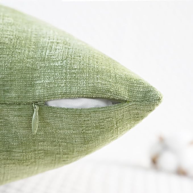 CaliTime Decorative Couch Throw Pillow Covers 24 X 24 Inches Sage Green | Pack - Image 3