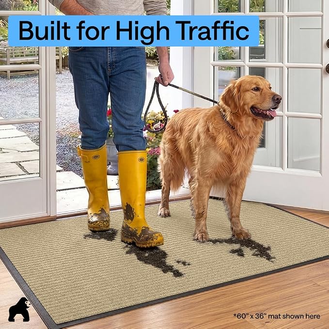 GORILLA GRIP Waterproof Traffic Guard Door Mat, Indoor and Outdoor Heavy Duty - Image 7