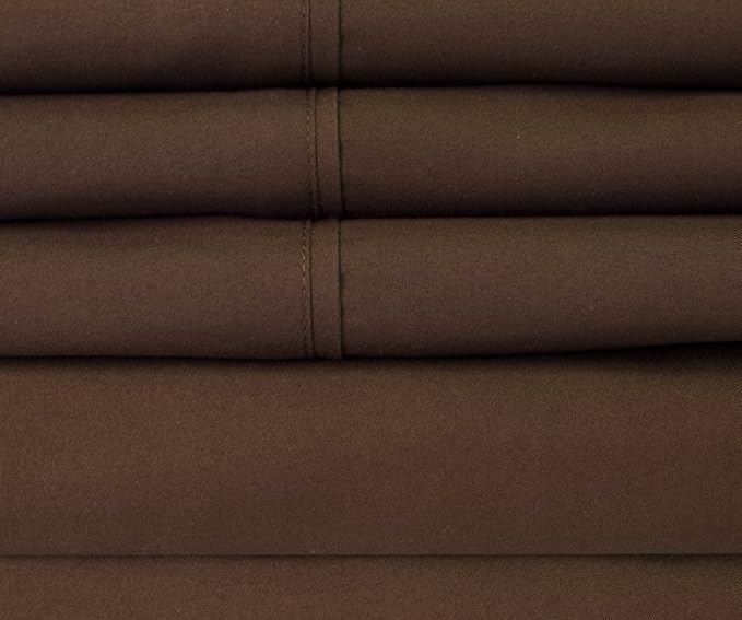 Queen Sheets Brown - 6 Piece 1500 Supreme Collection Fine Brushed Microfiber Deep Pocket Queen Sheet Set Bedding - 2 Extra Pillow Cases, Great Value, Queen, Brown