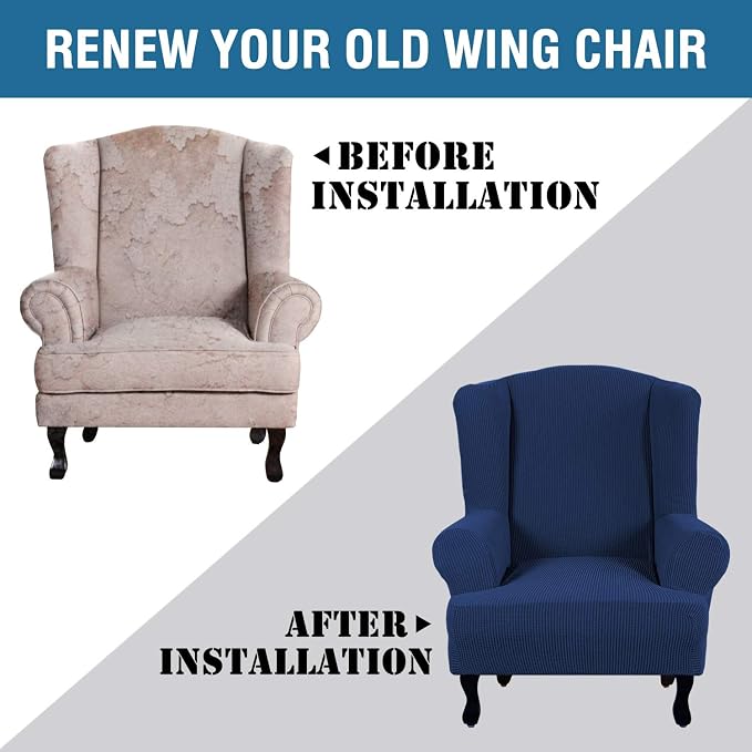 H.VERSAILTEX Wing Chair Slipcover Chair Covers - Image 4