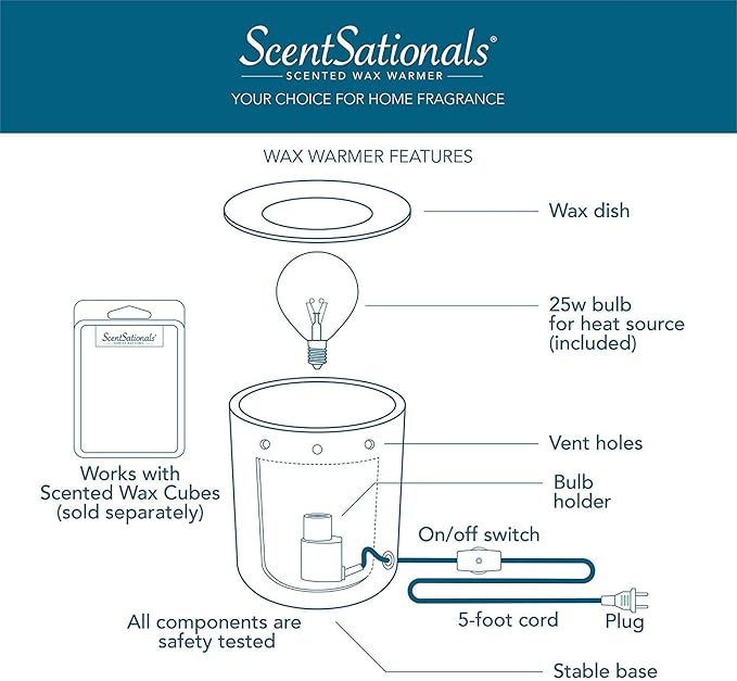 Scentsationals Wax Melt Warmer, Wax Warmer for Scented Wax Melts - Lantern Collection Ranch Lantern - Candle Wax Melter for Fragrance Cubes and Tarts