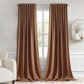 MIULEE Cappuccino Brown Back Tab Blackout Curtains 52x108 Inch 2 Panels Set | by MIULEE