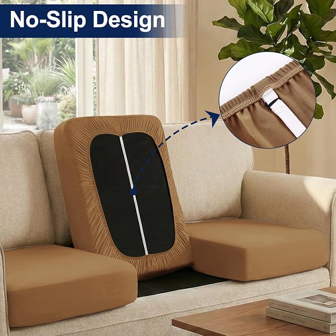 Smiry Waterproof Patio Cushion Covers, Stretch Outdoor Furniture Covers | Couch - Image 4