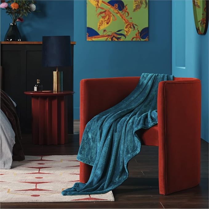 Bedsure GentleSoft Fleece Throw Blanket Teal - Image 7