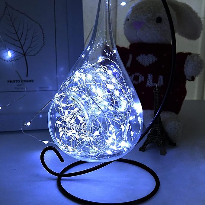 Sanniu Fairy Lights Battery Operated, 6 Packs Mini Battery Powered Copper Wire Starry String Lights for Christmas,Bedroom, Parties,Wedding,Indoor,Home Decoration (5m/16ft Cool White)